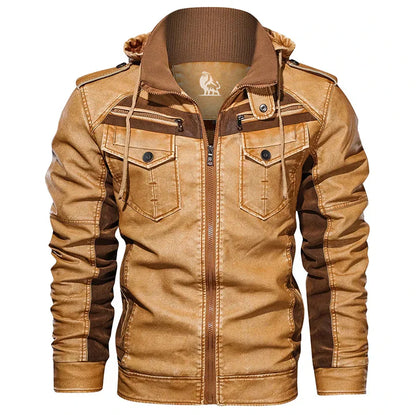Men’s Faux Leather Moto Jacket | Lightweight Zip-Up | Urban Fall Outerwear