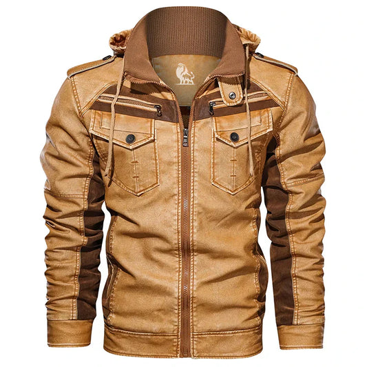 Men’s Faux Leather Moto Jacket | Lightweight Zip-Up | Urban Fall Outerwear