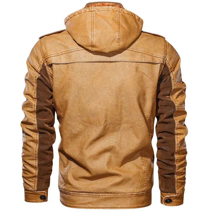 Men’s Faux Leather Moto Jacket | Lightweight Zip-Up | Urban Fall Outerwear