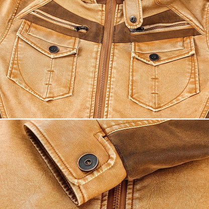 Men’s Faux Leather Moto Jacket | Lightweight Zip-Up | Urban Fall Outerwear