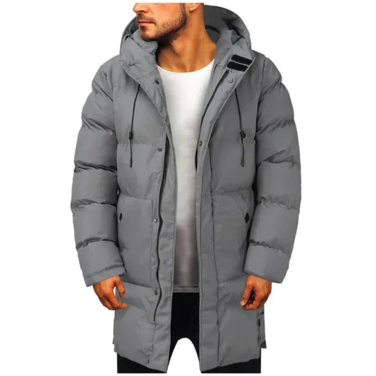 Men's Long Hooded Puffer Jacket | Heavyweight Insulation | Water-Resistant Winter Coat