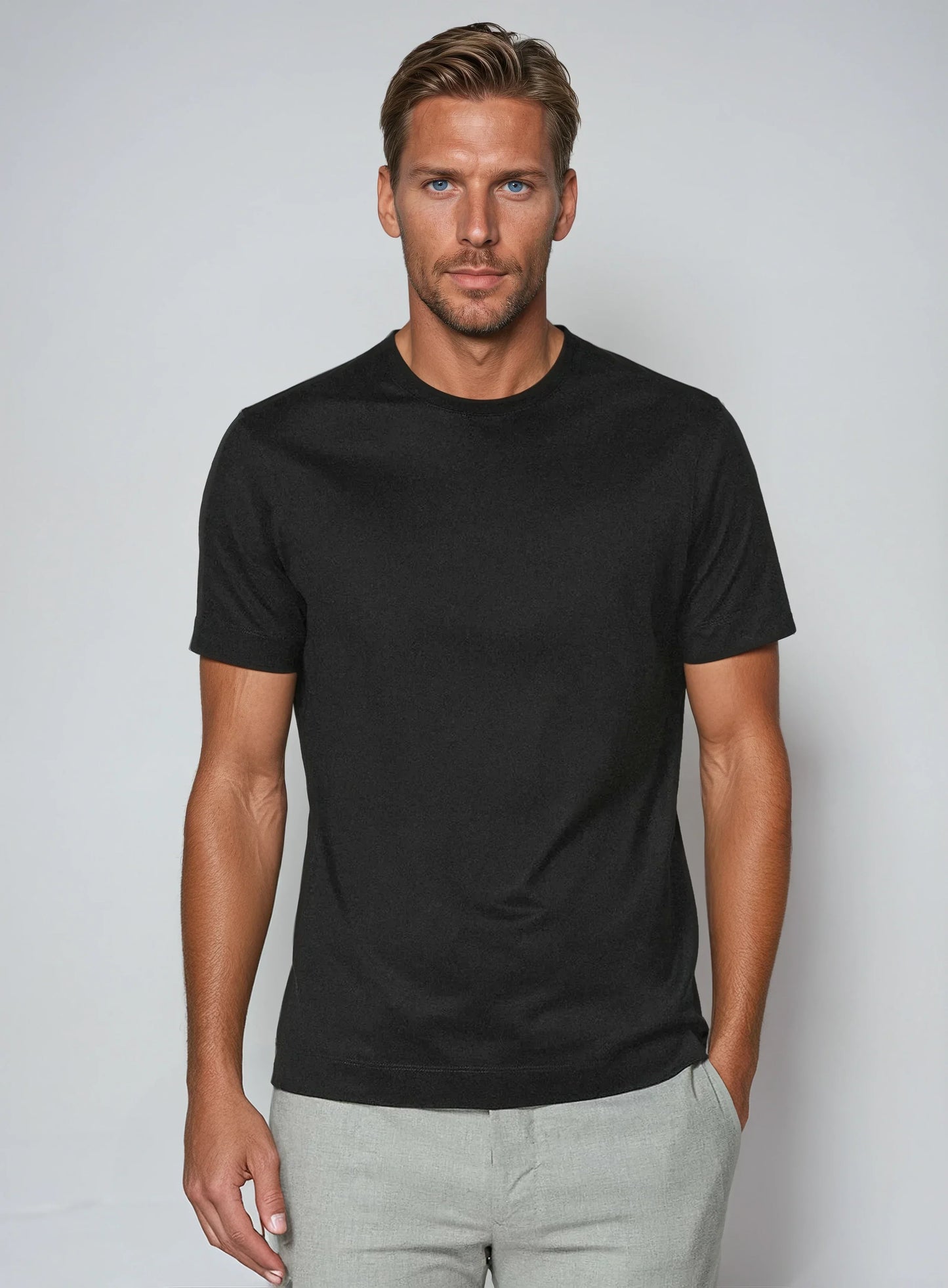 Men's Stretch Crewneck T-Shirt | Minimalist Fit | Soft Cotton Blend