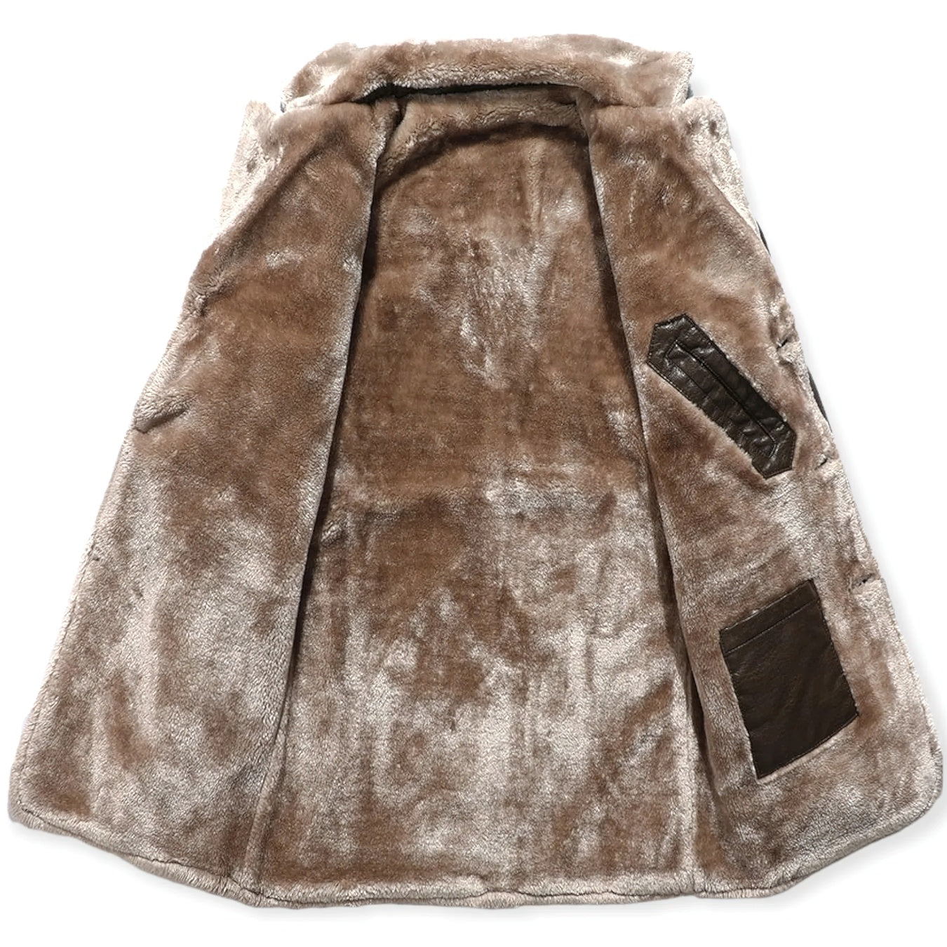Men’s Faux Leather Coat | Sherpa Lined Long Jacket | Winter Outerwear Canada