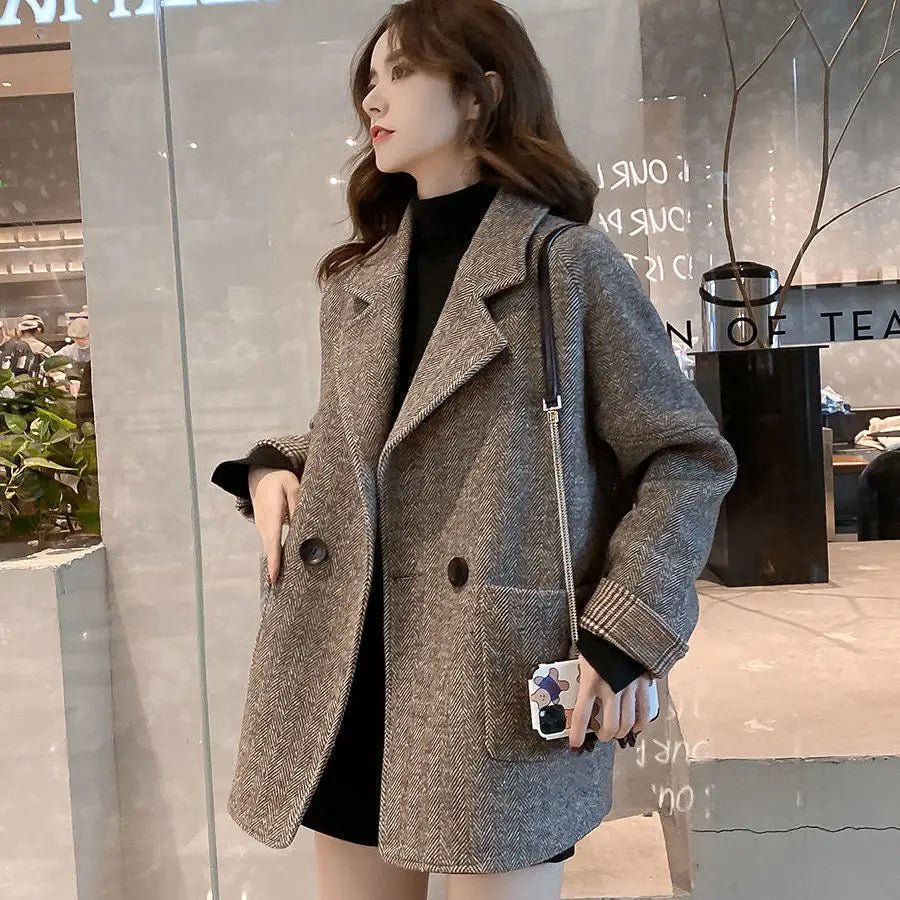 Double-Breasted Wool Blend Coat | Oversized Fit | Timeless Style | Casual & Office Wear