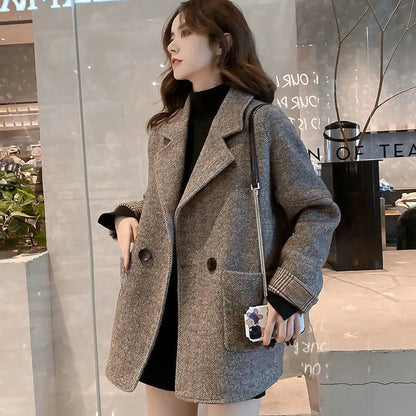 Double-Breasted Wool Blend Coat | Oversized Fit | Timeless Style | Casual & Office Wear