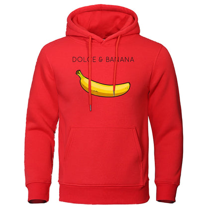 Unisex Graphic Hoodie | “Dolce & Banana” Print Pullover with Kangaroo Pocket