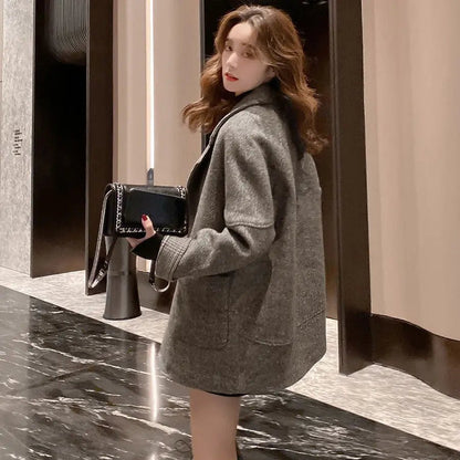 Double-Breasted Wool Blend Coat | Oversized Fit | Timeless Style | Casual & Office Wear