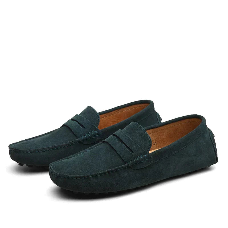 Men’s Suede Driver Loafers | Cushioned Insole | Classic Slip-On Moc Style