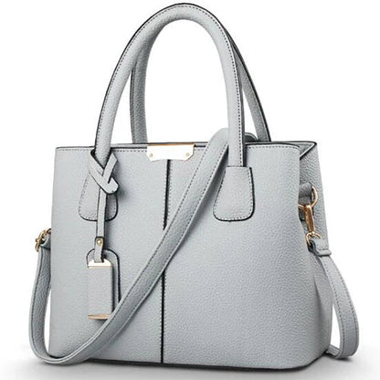Structured Work Tote | Pebbled PU Leather & Gold Hardware | Multi-Pocket Handbag