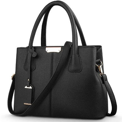 Structured Work Tote | Pebbled PU Leather & Gold Hardware | Multi-Pocket Handbag