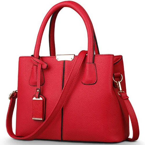 Structured Work Tote | Pebbled PU Leather & Gold Hardware | Multi-Pocket Handbag