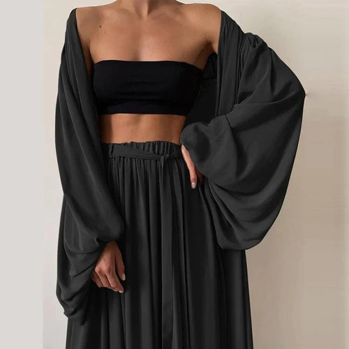 Flowing Three-Piece Set | Lightweight Chiffon | Effortless Elegance | Resort Wear