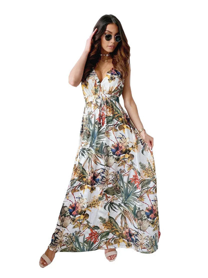 Women’s Printed Maxi Dress | Sleeveless Boho Style | Lightweight Summer Resortwear