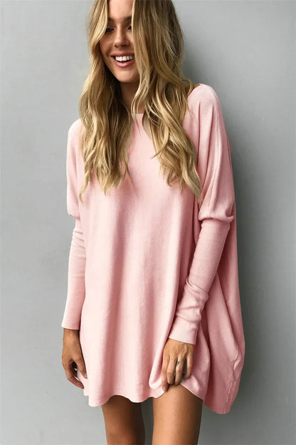 Women's Oversized Long Sleeve Tunic Top | Lightweight Casual Sweater | Relaxed Fit
