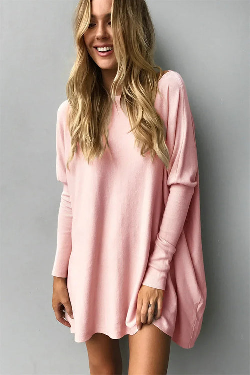 Women's Oversized Long Sleeve Tunic Top | Lightweight Casual Sweater | Relaxed Fit