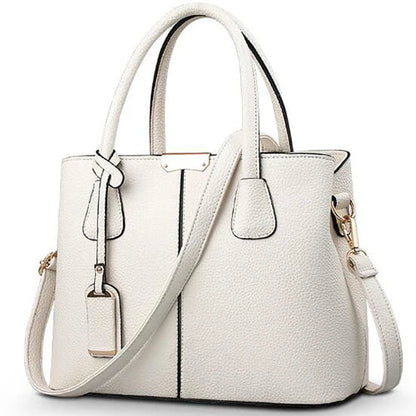 Structured Work Tote | Pebbled PU Leather & Gold Hardware | Multi-Pocket Handbag