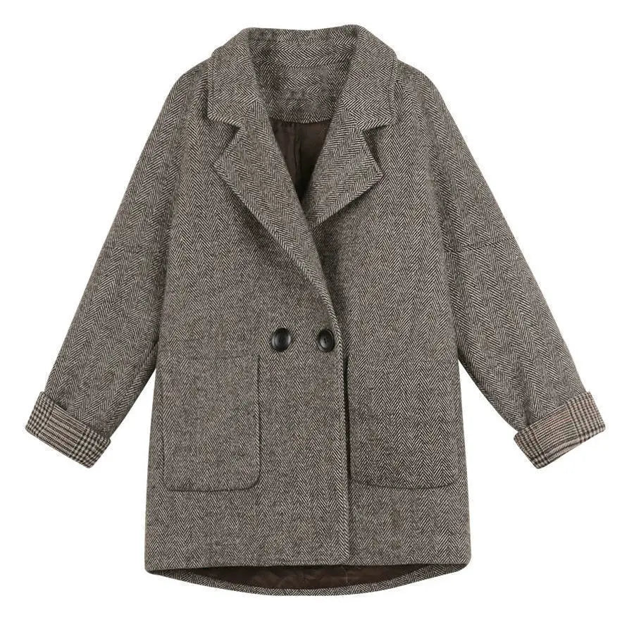 Double-Breasted Wool Blend Coat | Oversized Fit | Timeless Style | Casual & Office Wear