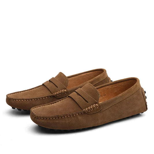 Men’s Suede Driver Loafers | Cushioned Insole | Classic Slip-On Moc Style