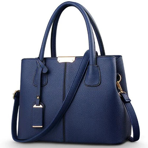 Structured Work Tote | Pebbled PU Leather & Gold Hardware | Multi-Pocket Handbag
