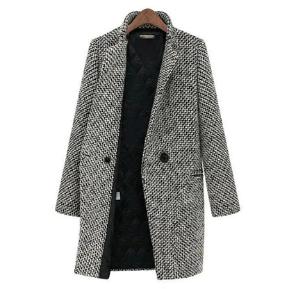 Herringbone Textured Coat | Classic Tailored Fit | Button Closure | Chic Outerwear
