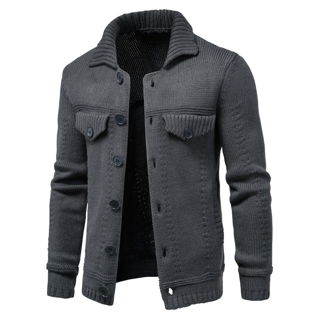 Men’s Knit Cardigan Jacket with Stand Collar | Casual Layering Sweater Canada