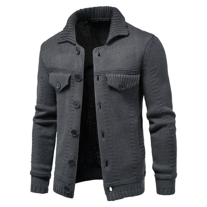 Men’s Knit Cardigan Jacket with Stand Collar | Casual Layering Sweater Canada