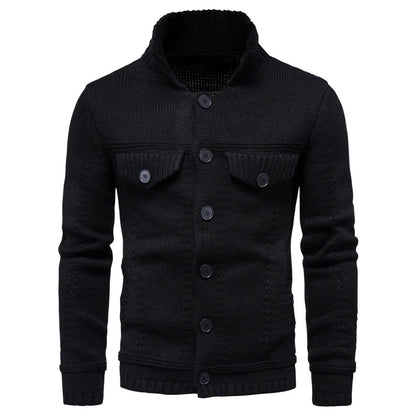 Men’s Knit Cardigan Jacket with Stand Collar | Casual Layering Sweater Canada