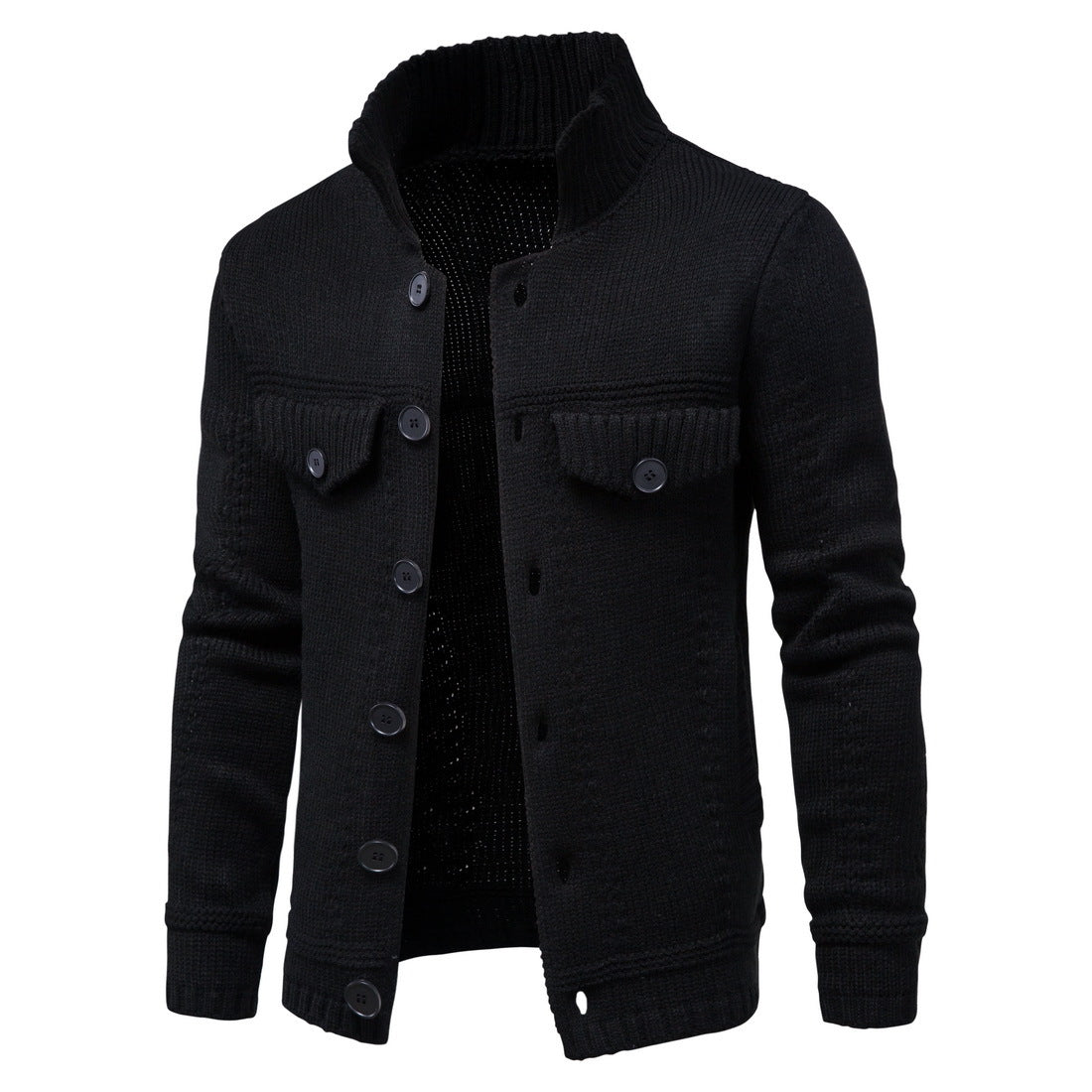 Men’s Knit Cardigan Jacket with Stand Collar | Casual Layering Sweater Canada