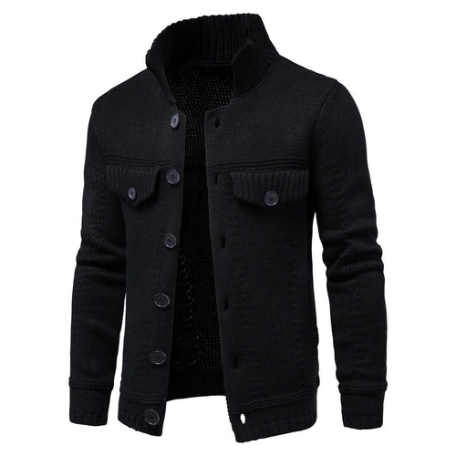 Men’s Knit Cardigan Jacket with Stand Collar | Casual Layering Sweater Canada
