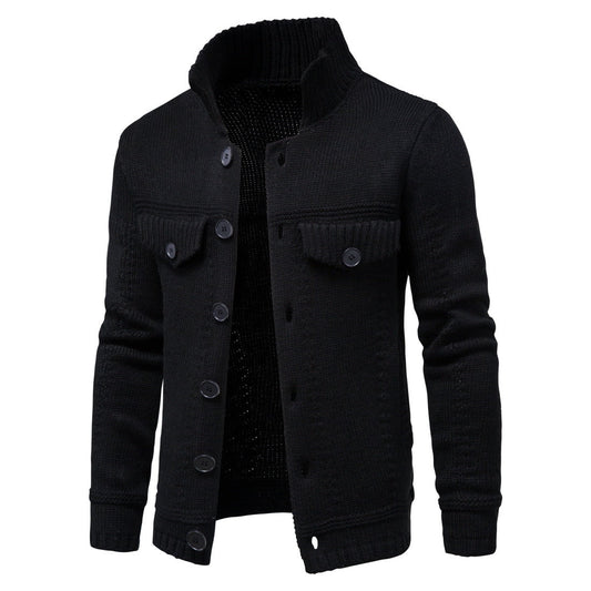 Men’s Knit Cardigan Jacket with Stand Collar | Casual Layering Sweater Canada