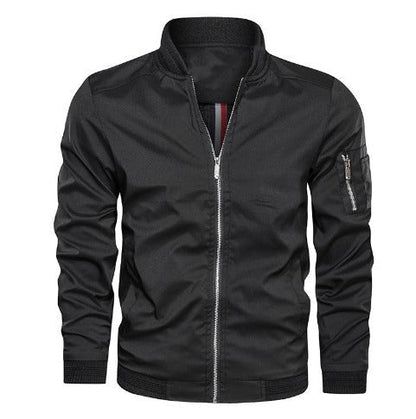 Men’s Lightweight Bomber Jacket | Zip Arm Pocket | Casual Streetwear Layer