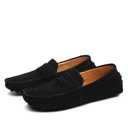 Men’s Suede Driver Loafers | Cushioned Insole | Classic Slip-On Moc Style