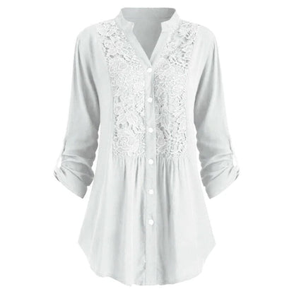 Embroidered Tunic Blouse | Lightweight Cotton Blend | 3/4 Sleeve