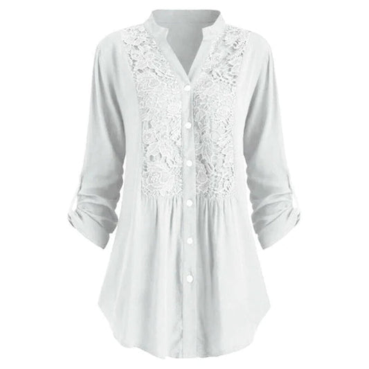 Embroidered Tunic Blouse | Lightweight Cotton Blend | 3/4 Sleeve