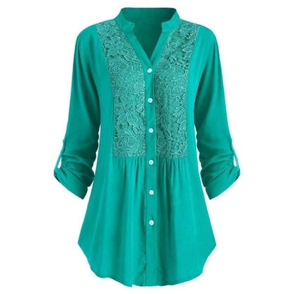 Embroidered Tunic Blouse | Lightweight Cotton Blend | 3/4 Sleeve