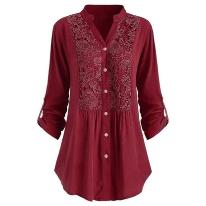 Embroidered Tunic Blouse | Lightweight Cotton Blend | 3/4 Sleeve