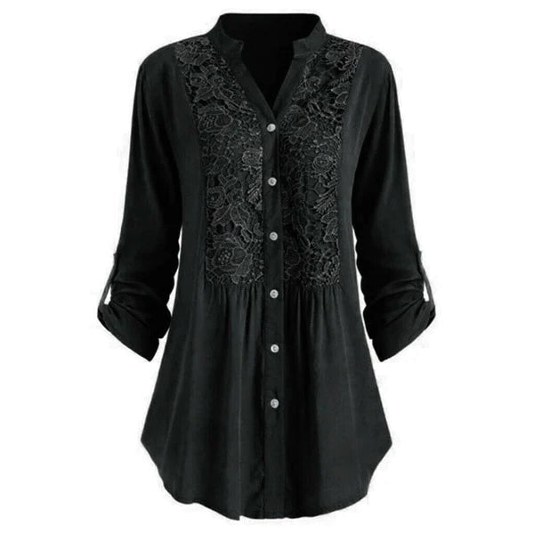Embroidered Tunic Blouse | Lightweight Cotton Blend | 3/4 Sleeve