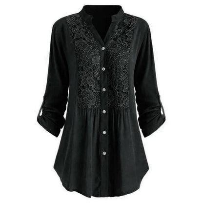Embroidered Tunic Blouse | Lightweight Cotton Blend | 3/4 Sleeve