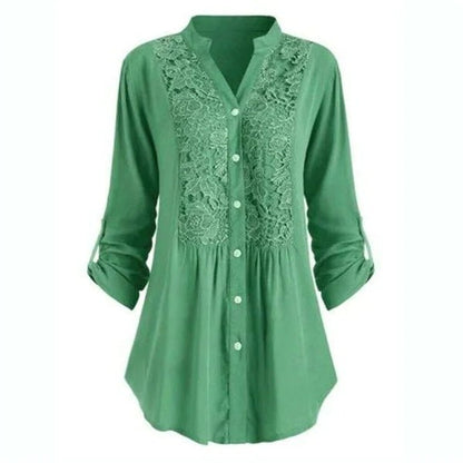 Embroidered Tunic Blouse | Lightweight Cotton Blend | 3/4 Sleeve