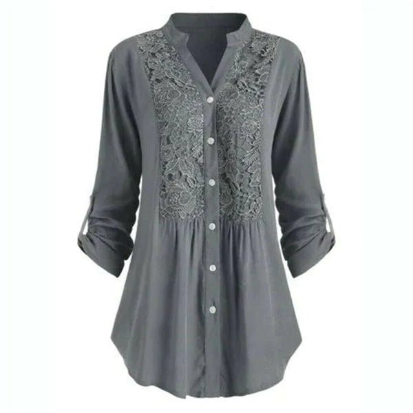 Embroidered Tunic Blouse | Lightweight Cotton Blend | 3/4 Sleeve