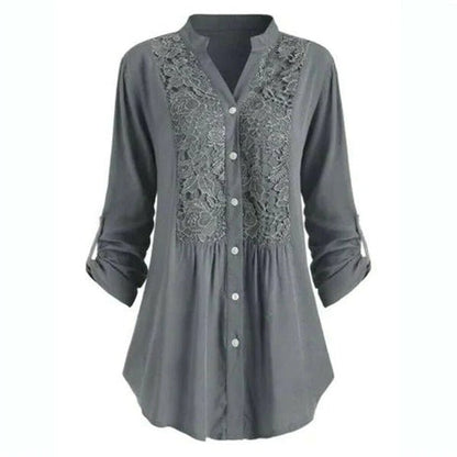 Embroidered Tunic Blouse | Lightweight Cotton Blend | 3/4 Sleeve