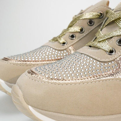 Platform Sneakers | Glitter Detail | Zip-Side Accent