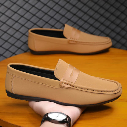 Men’s Minimalist Leather Loafers | Soft Sole Slip-Ons for Casual & Office Wear