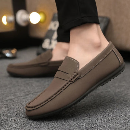 Men’s Minimalist Leather Loafers | Soft Sole Slip-Ons for Casual & Office Wear