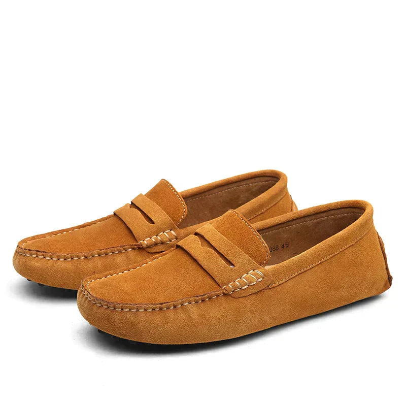 Men’s Suede Driver Loafers | Cushioned Insole | Classic Slip-On Moc Style