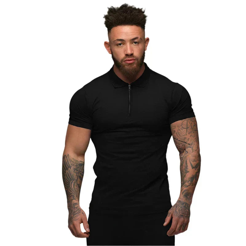 Athletic Fit Polo Shirt | Zip Collar | Stretch Performance Knit