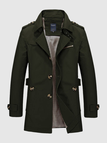 Men's Classic Trench Coat | Midweight Cotton Blend with Belt | Transitional Outerwear Canada