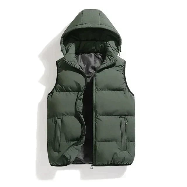 Men's Puffer Vest with Hood | Insulated Winter Wear | Lightweight & Warm