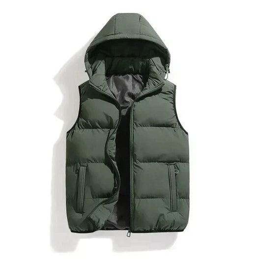 Men's Puffer Vest with Hood | Insulated Winter Wear | Lightweight & Warm