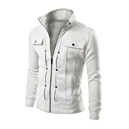 Men’s Stand Collar Zip Jacket | Structured Fit | Midweight Layered Casualwear